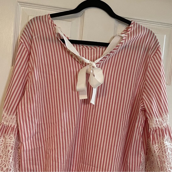 Red Striped Bell Sleeve Tunic - Picture 4 of 4